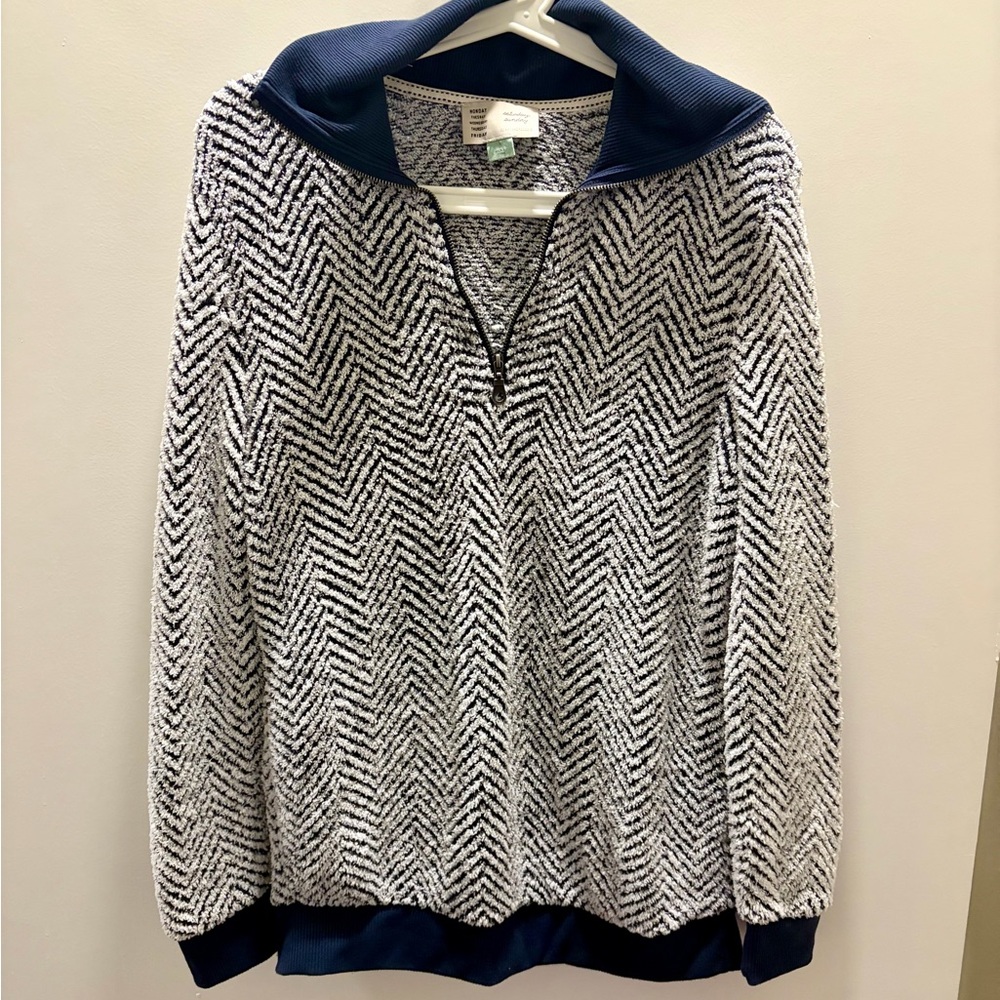 Anthropologie Patterned Half-Zip Sweater